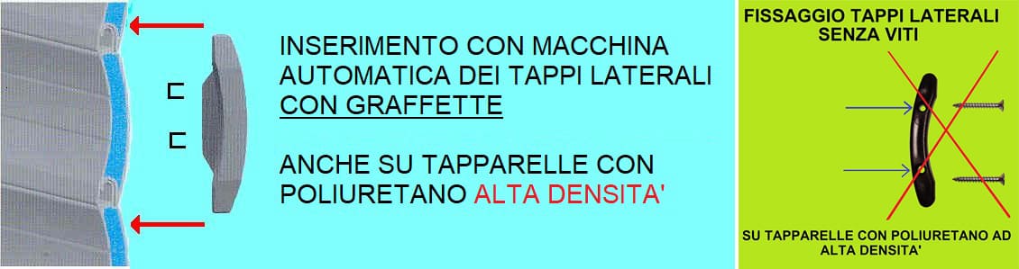 inserimento tappi laterali